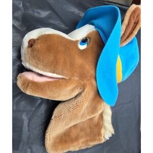 Dakin Horse Hand Puppet Golf Club Cover 1987 Plush Blue Hat Blue Eyes Vintage